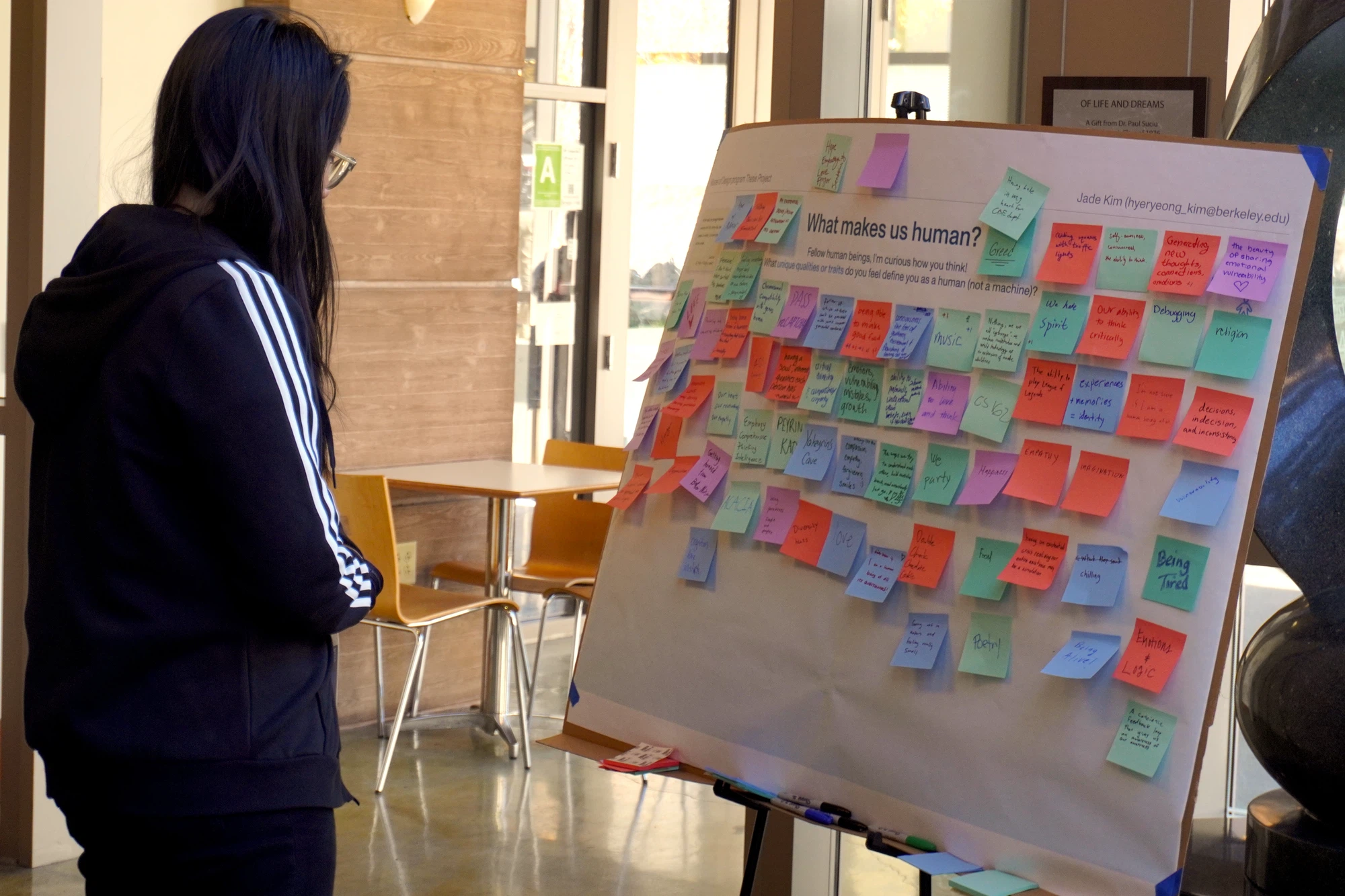 The survey board filling with responses, frame 3 of 7