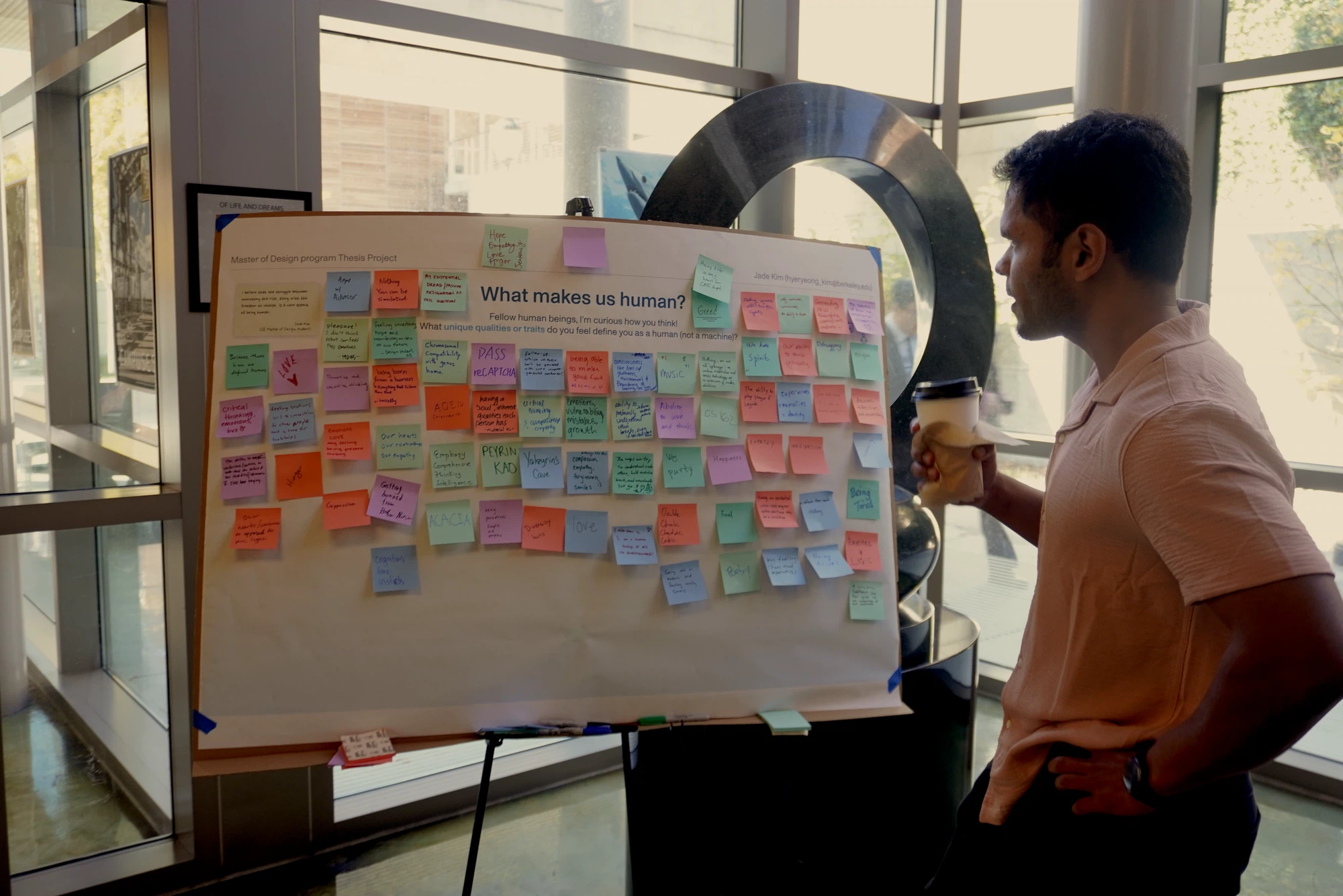 The survey board filling with responses, frame 4 of 7
