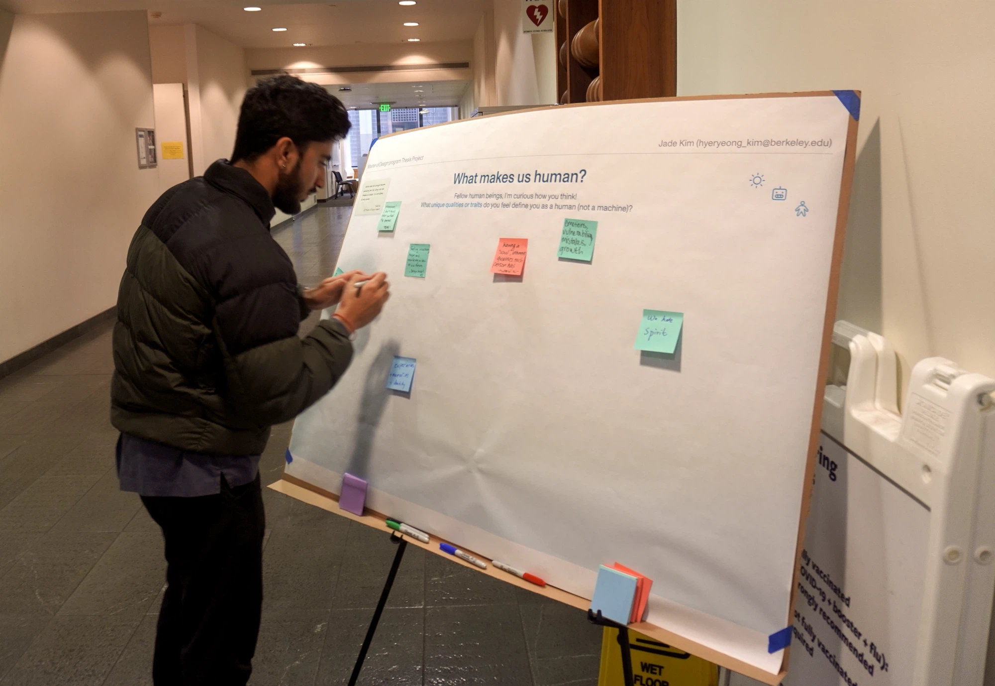 The survey board filling with responses, frame 6 of 7