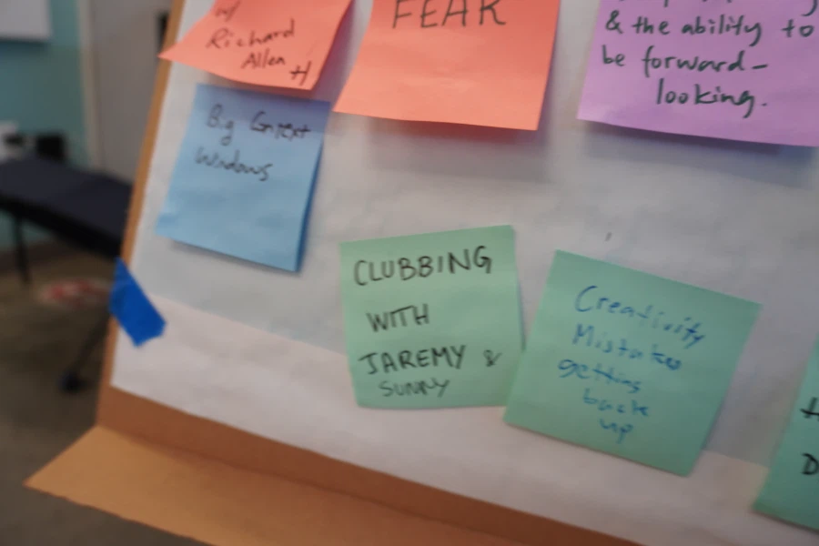 Survey board note: Making a mistake and getting back up