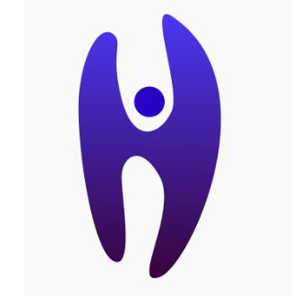 H as a person, arms up