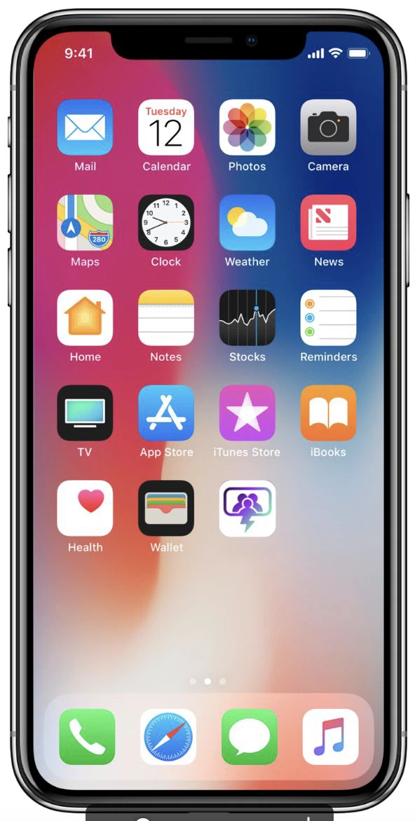 Option D on an iPhone home screen
